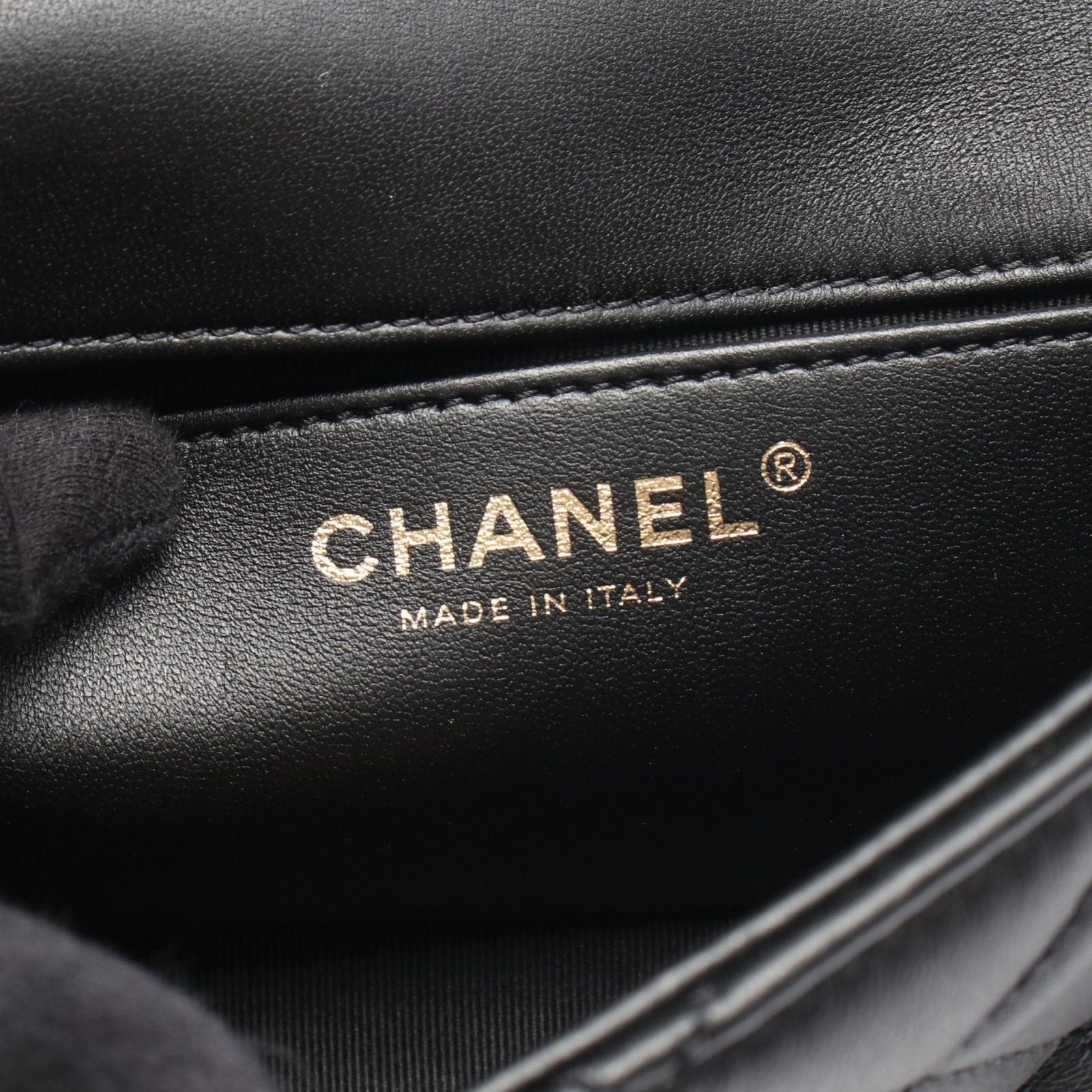 Chanel Shoulder Bag Quilted Full Flap Black Lambskin Small Chain — view 4