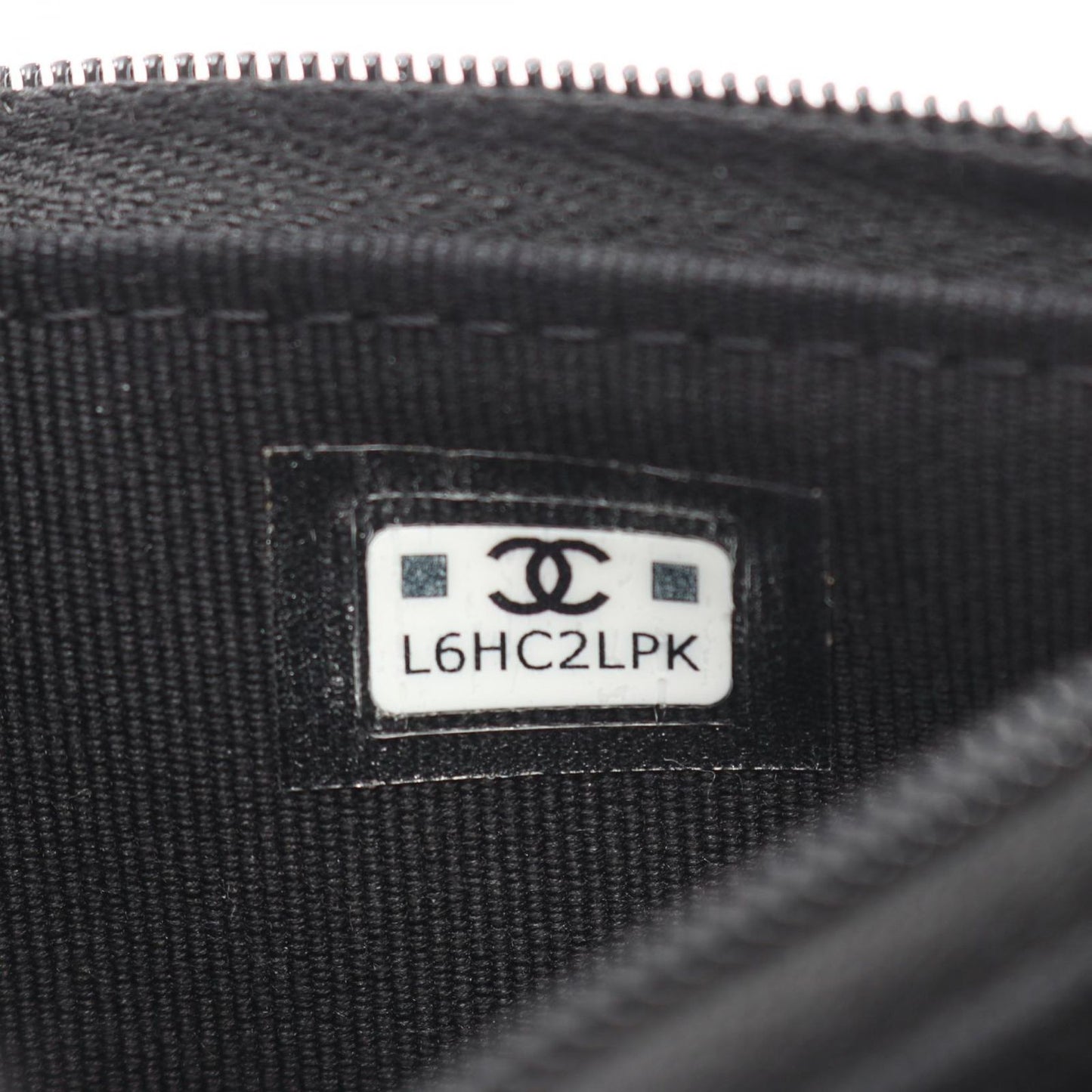 Chanel Shoulder Bag Quilted Black Caviar Leather Chain Wallet — view 6