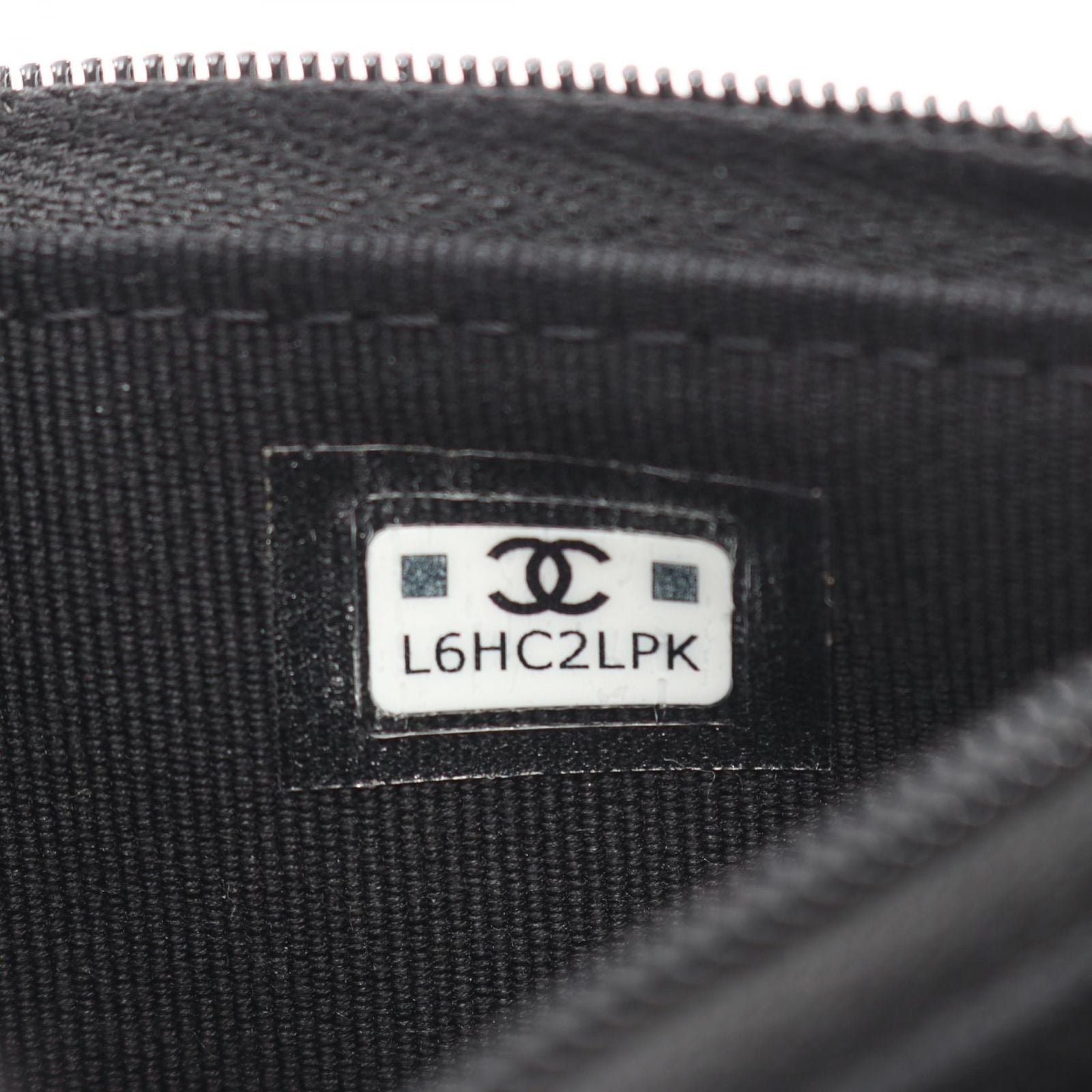 Chanel Shoulder Bag Quilted Black Caviar Leather Chain Wallet — view 6