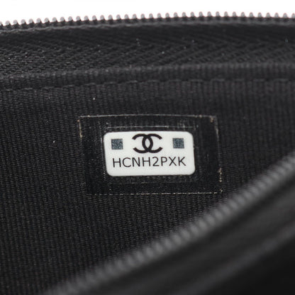 Chanel Shoulder Bag Quilted Chain Wallet Black Caviar Leather — view 6