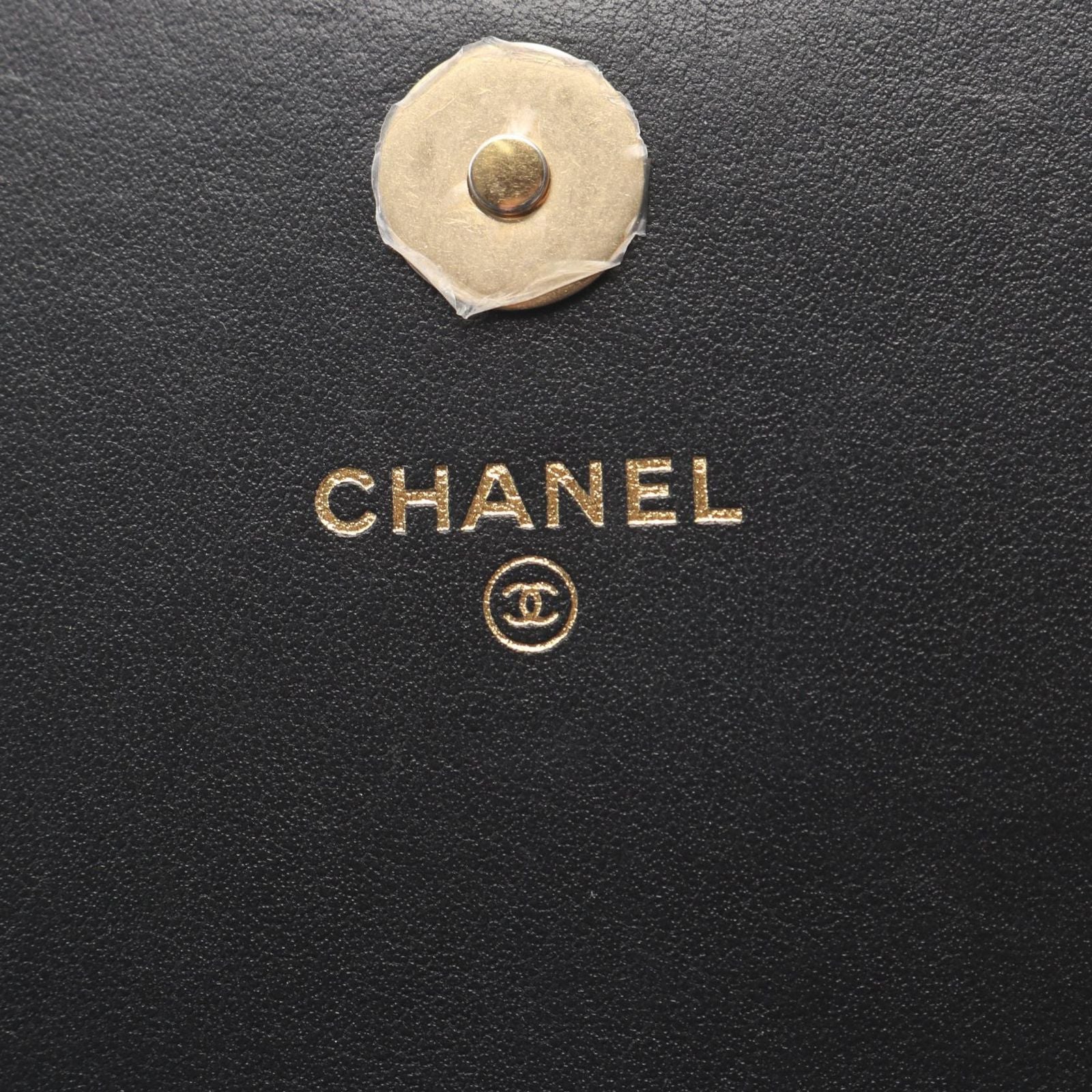 Chanel Shoulder Bag Quilted Chain Wallet Black Caviar Leather — view 5