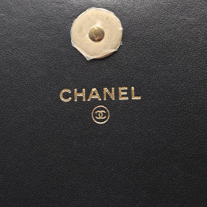 Chanel Shoulder Bag Quilted Chain Wallet Black Caviar Leather — view 5