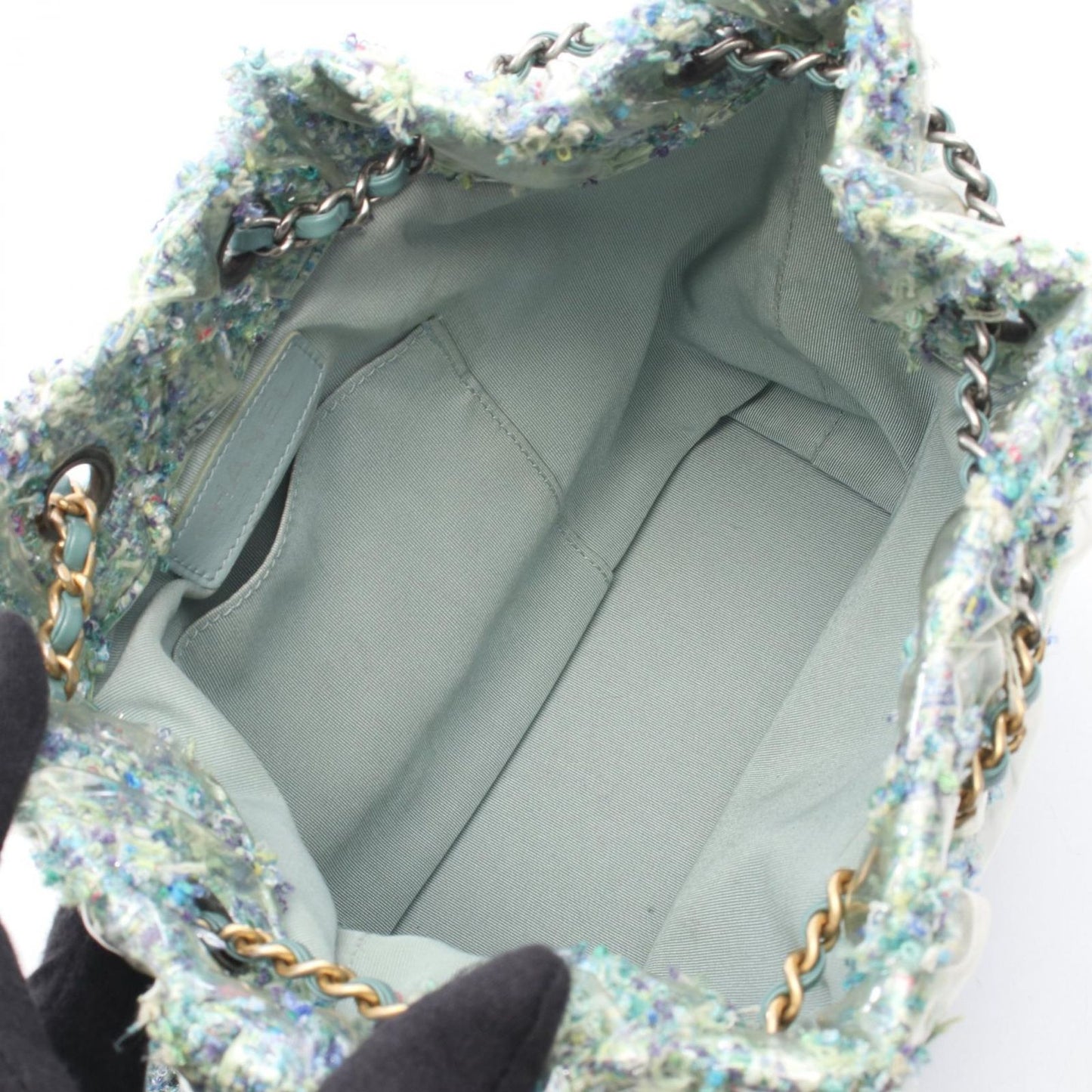Chanel Backpack Gabriel de Small Emerald Green Fabric Vinyl — view 3