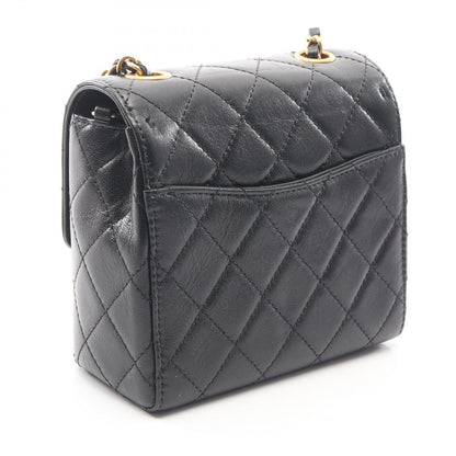 Chanel Shoulder Bag Quilted Black Leather Mini Flap — view 2