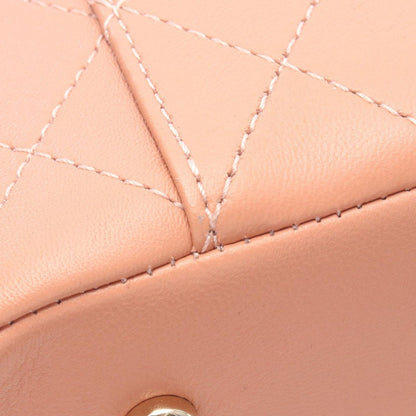 Chanel Shoulder Bag Quilted Pink Beige Leather Wood Handle Vanity Chain — view 7