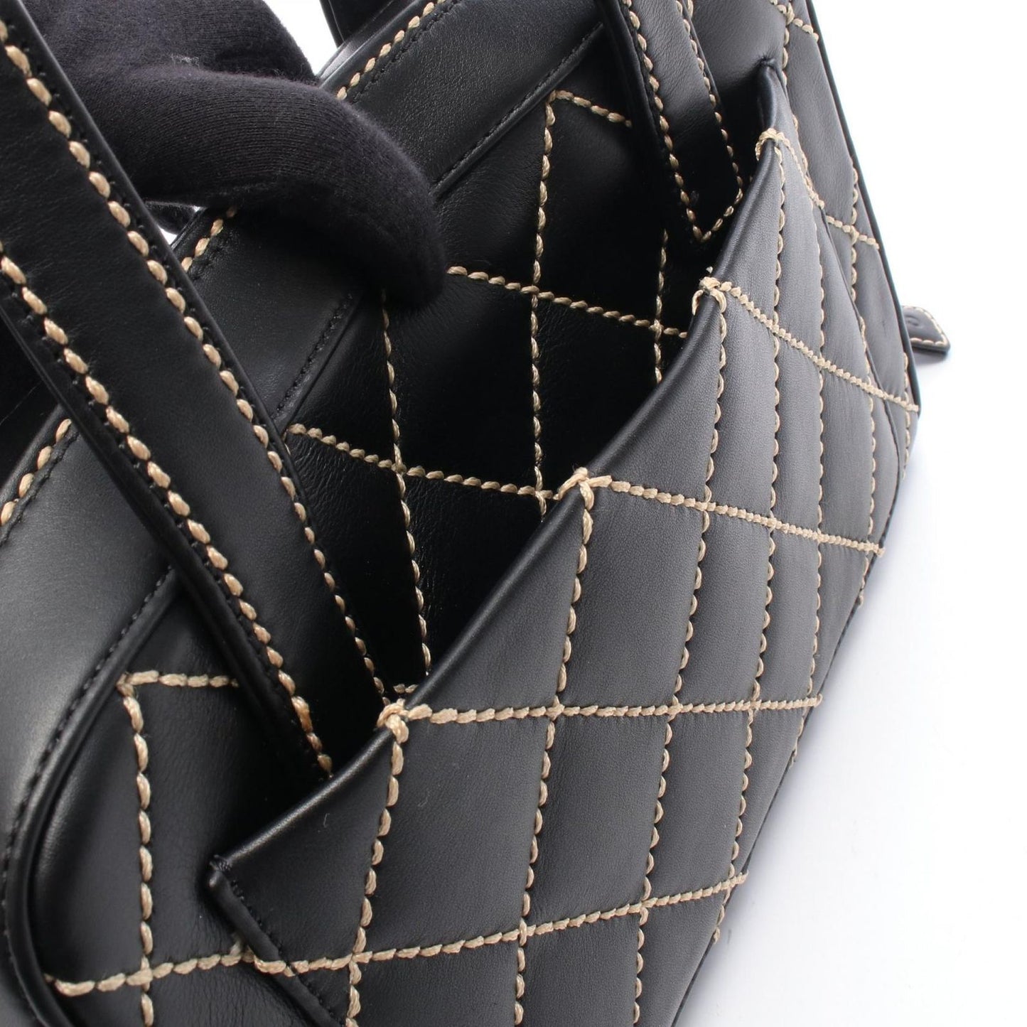 Chanel Handbag Wild Stitch Black Leather — view 6