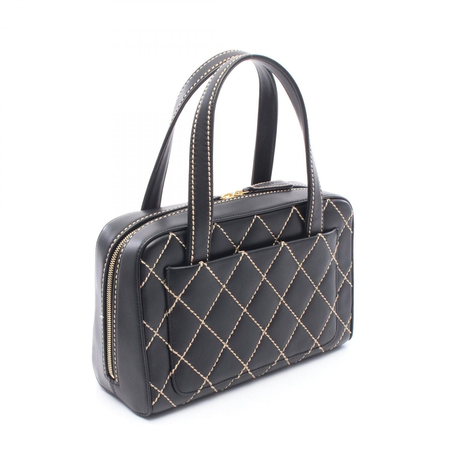 Chanel Handbag Wild Stitch Black Leather — view 2