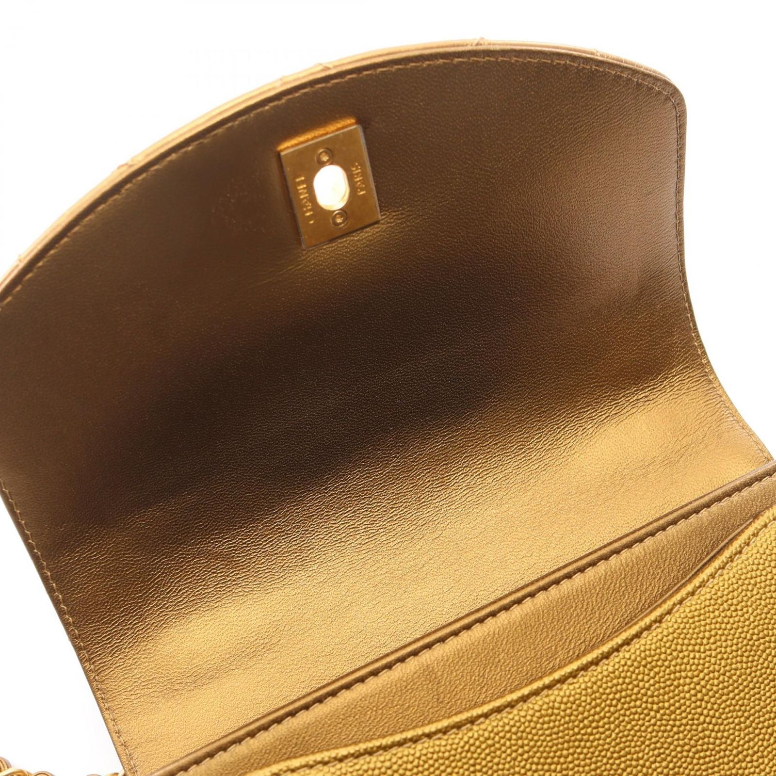 Chanel Shoulder Bag Quilted Small Flap 2-Way Gold Leather Chain — view 6