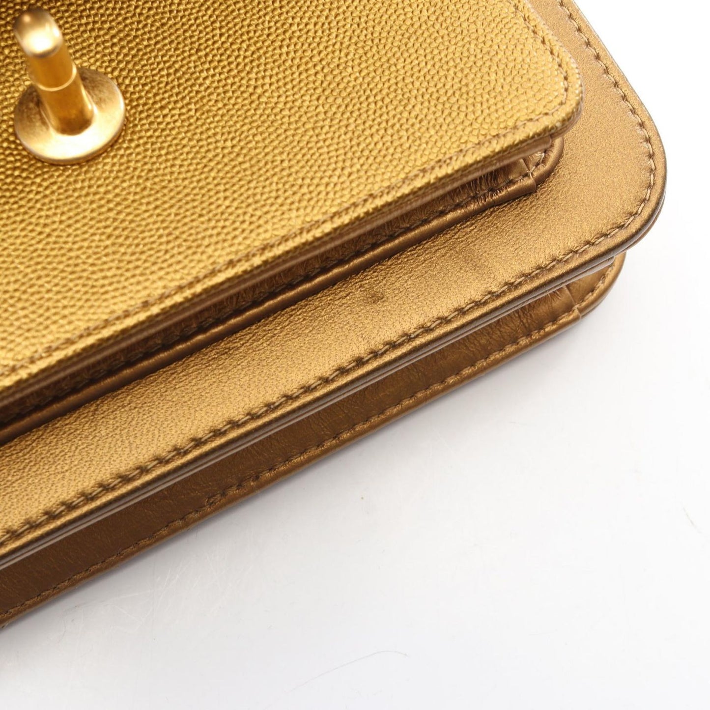 Chanel Shoulder Bag Quilted Small Flap 2-Way Gold Leather Chain — view 7