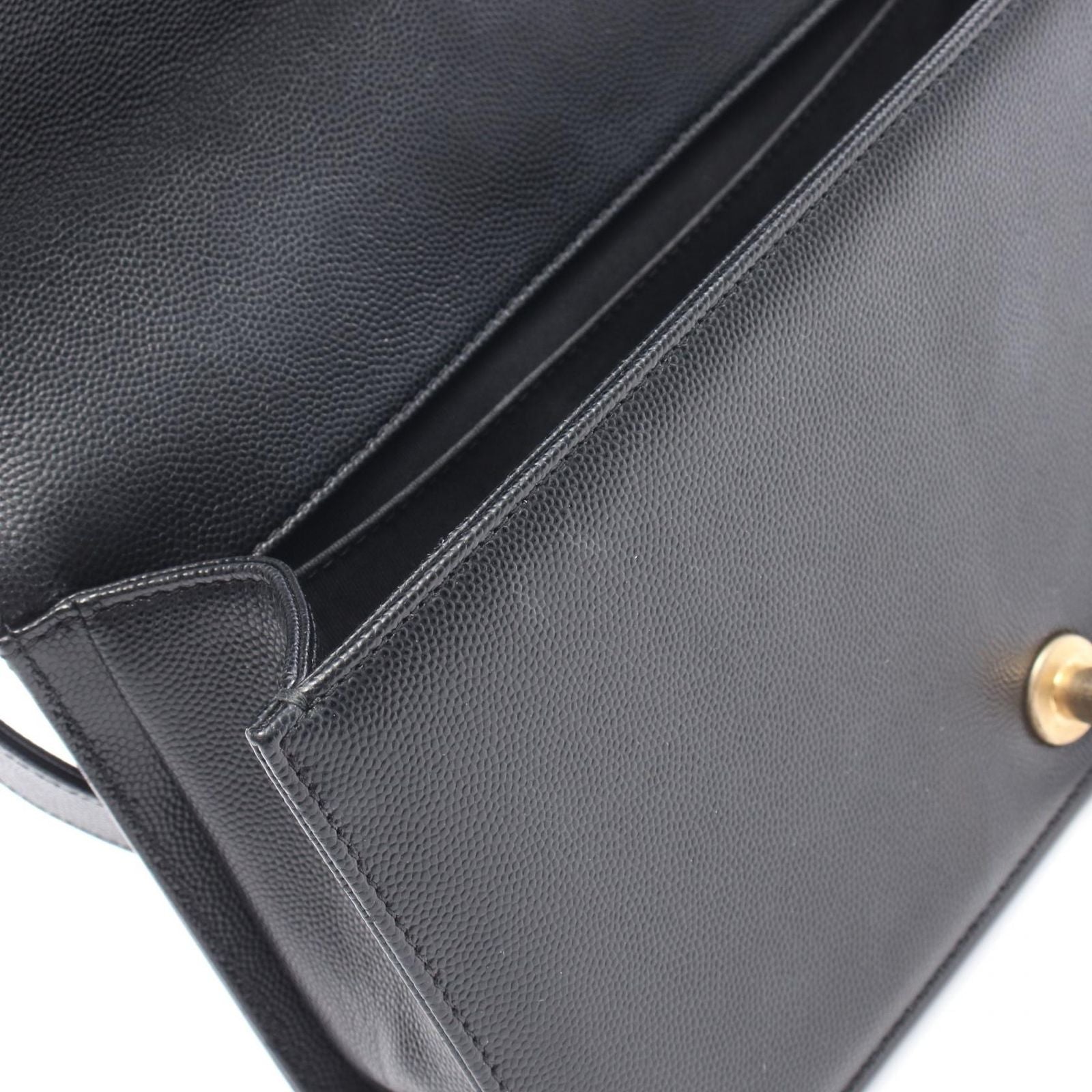 Chanel Shoulder Bag Black Caviar Leather Chain — view 8