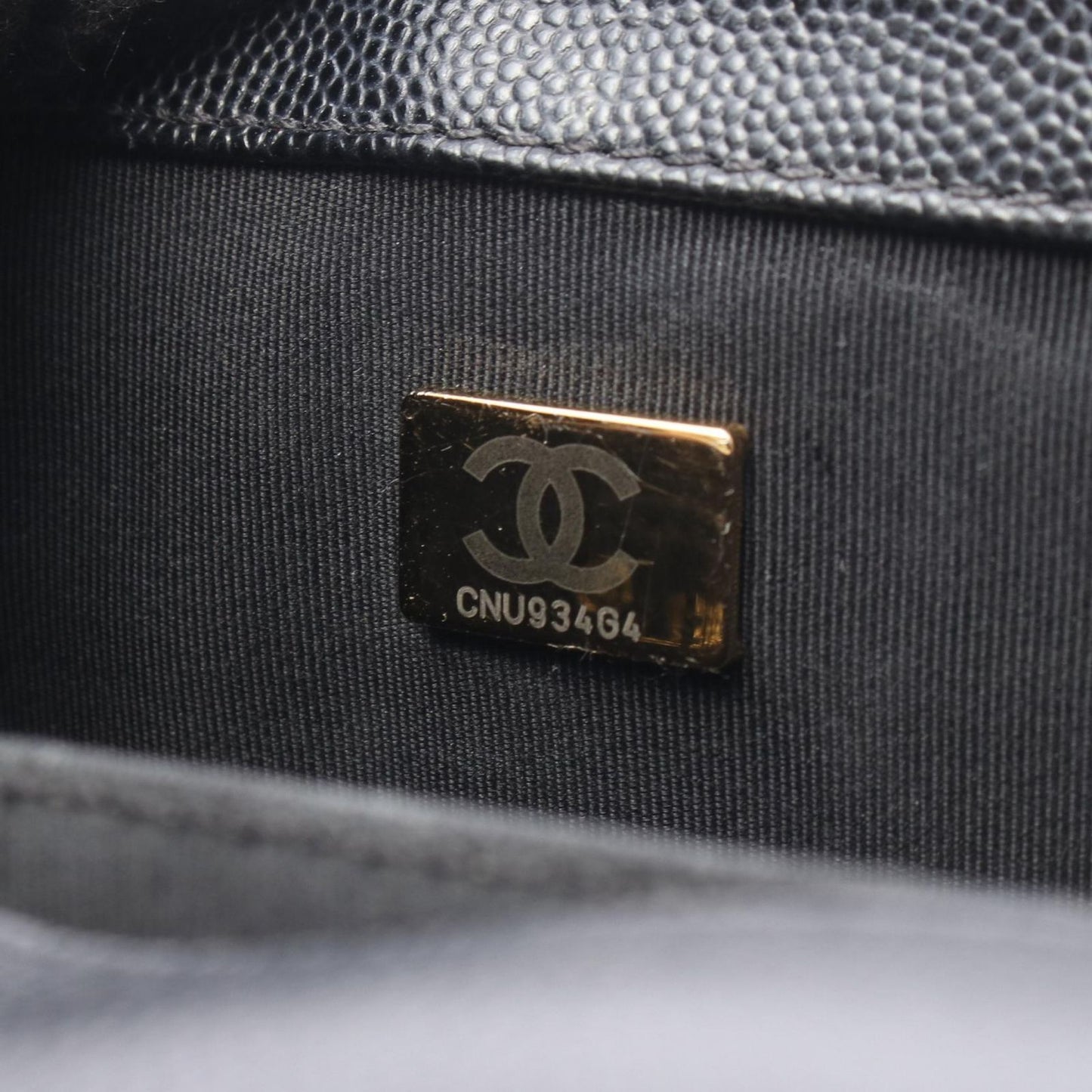 Chanel Shoulder Bag Black Caviar Leather Chain — view 5