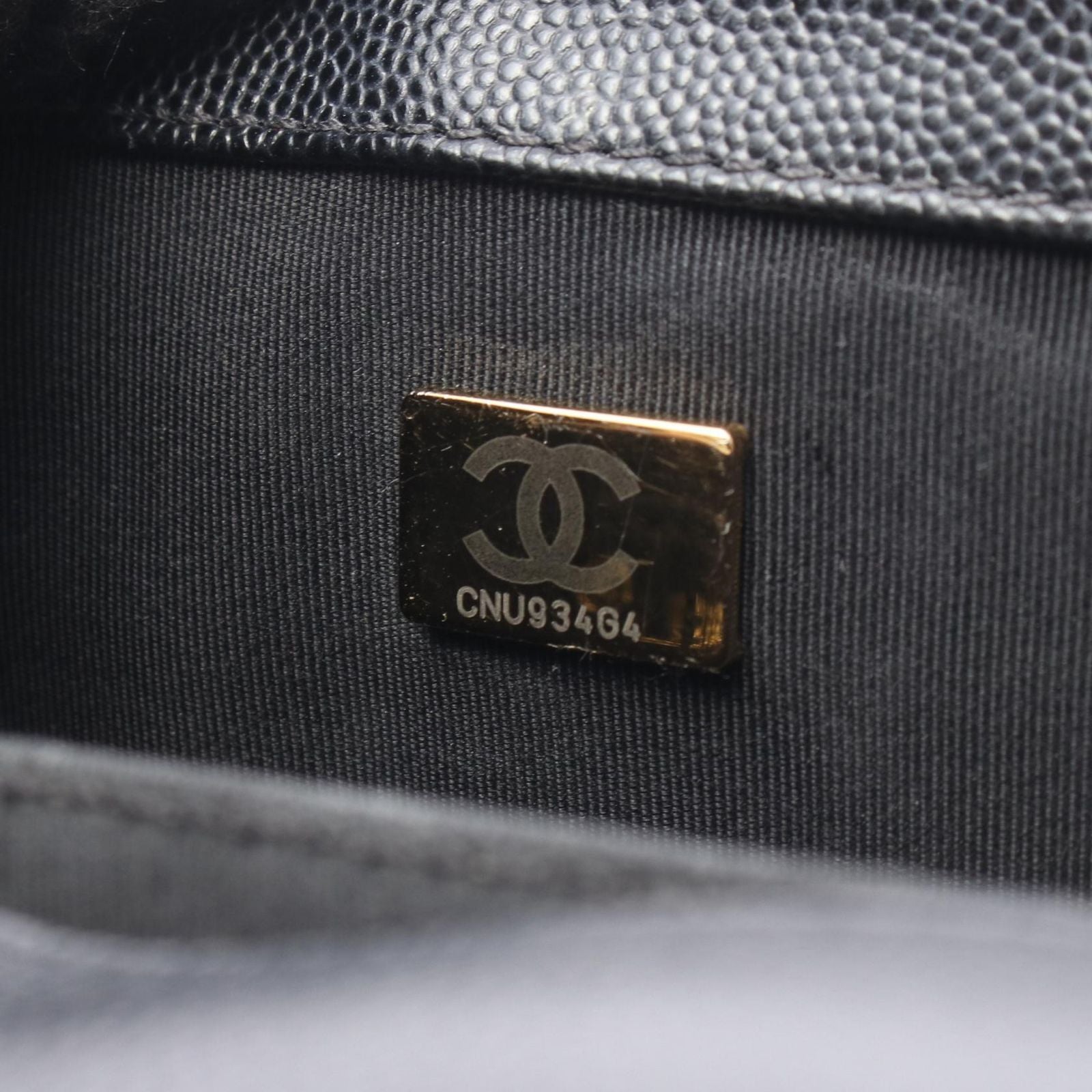 Chanel Shoulder Bag Black Caviar Leather Chain — view 5