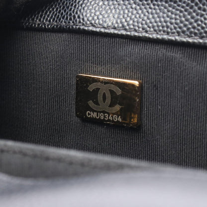 Chanel Shoulder Bag Black Caviar Leather Chain — view 5