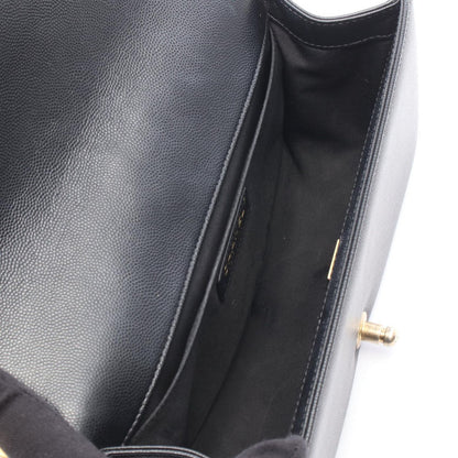 Chanel Shoulder Bag Black Caviar Leather Chain — view 3