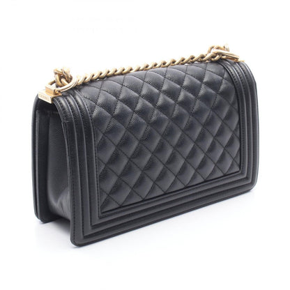Chanel Shoulder Bag Black Caviar Leather Chain — view 2