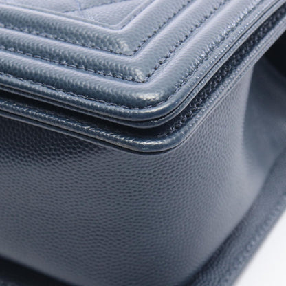 Chanel Shoulder Bag Navy Caviar Leather Chain — view 6
