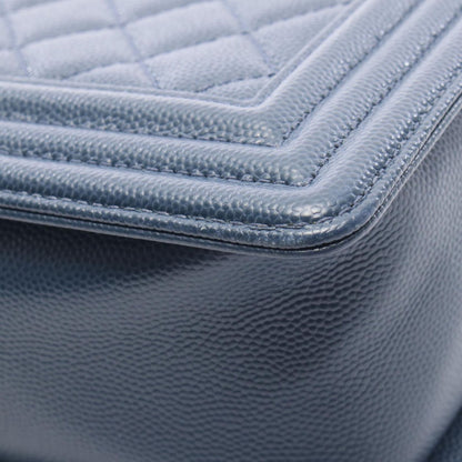 Chanel Shoulder Bag Navy Caviar Leather Chain — view 9