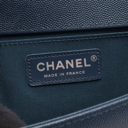 Chanel Shoulder Bag Navy Caviar Leather Chain — view 4