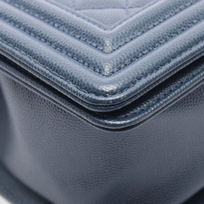 Chanel Shoulder Bag Navy Caviar Leather Chain — view 7