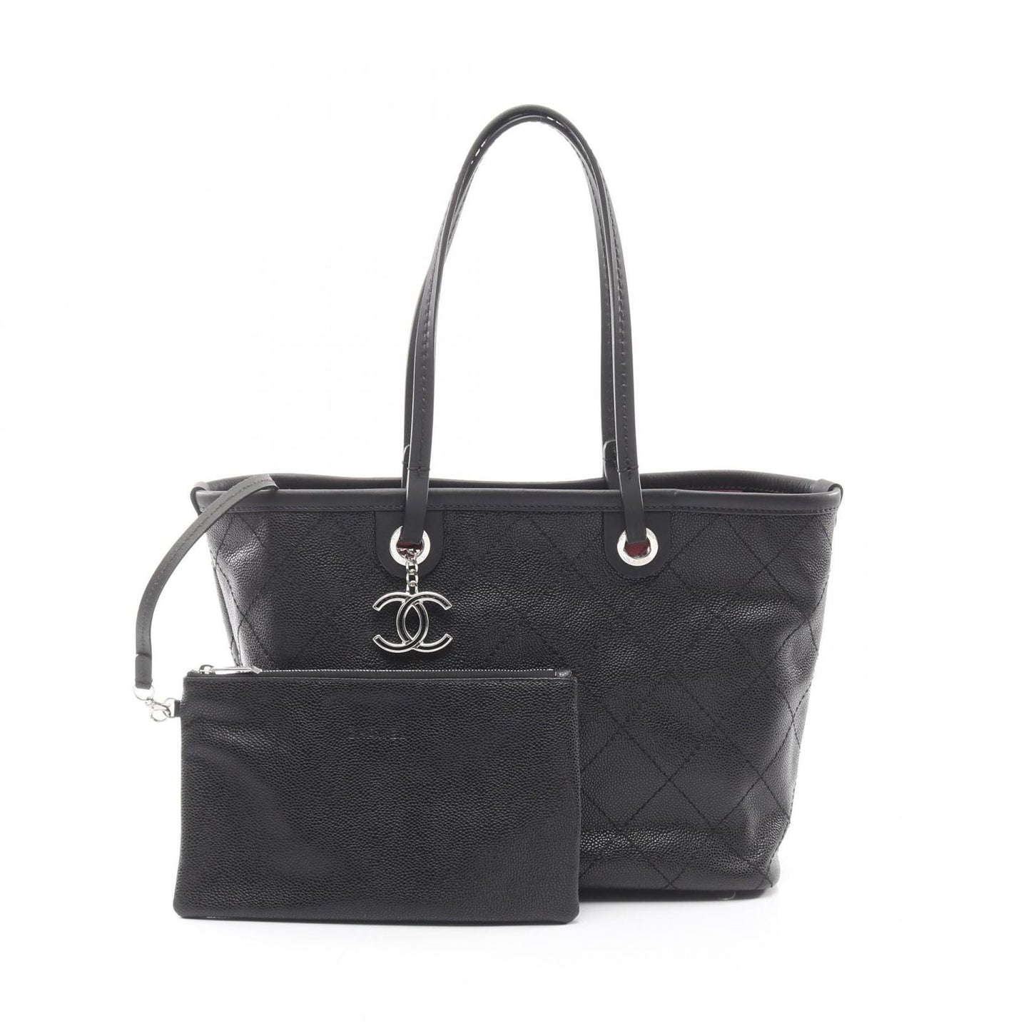 Chanel Tote on the Road Wild Stitch Black Caviar Leather on the