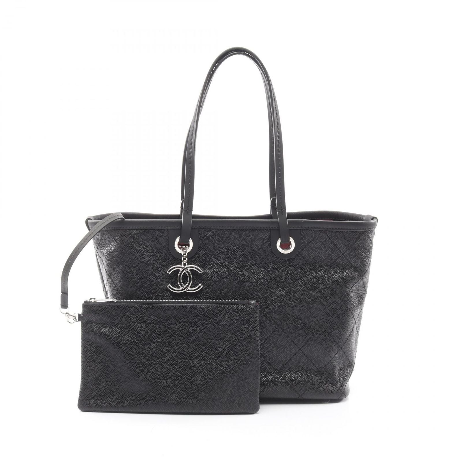 Chanel Tote on the Road Wild Stitch Black Caviar Leather on the