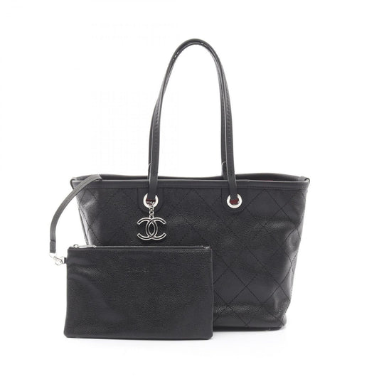 Chanel Tote on the Road Wild Stitch Black Caviar Leather on the