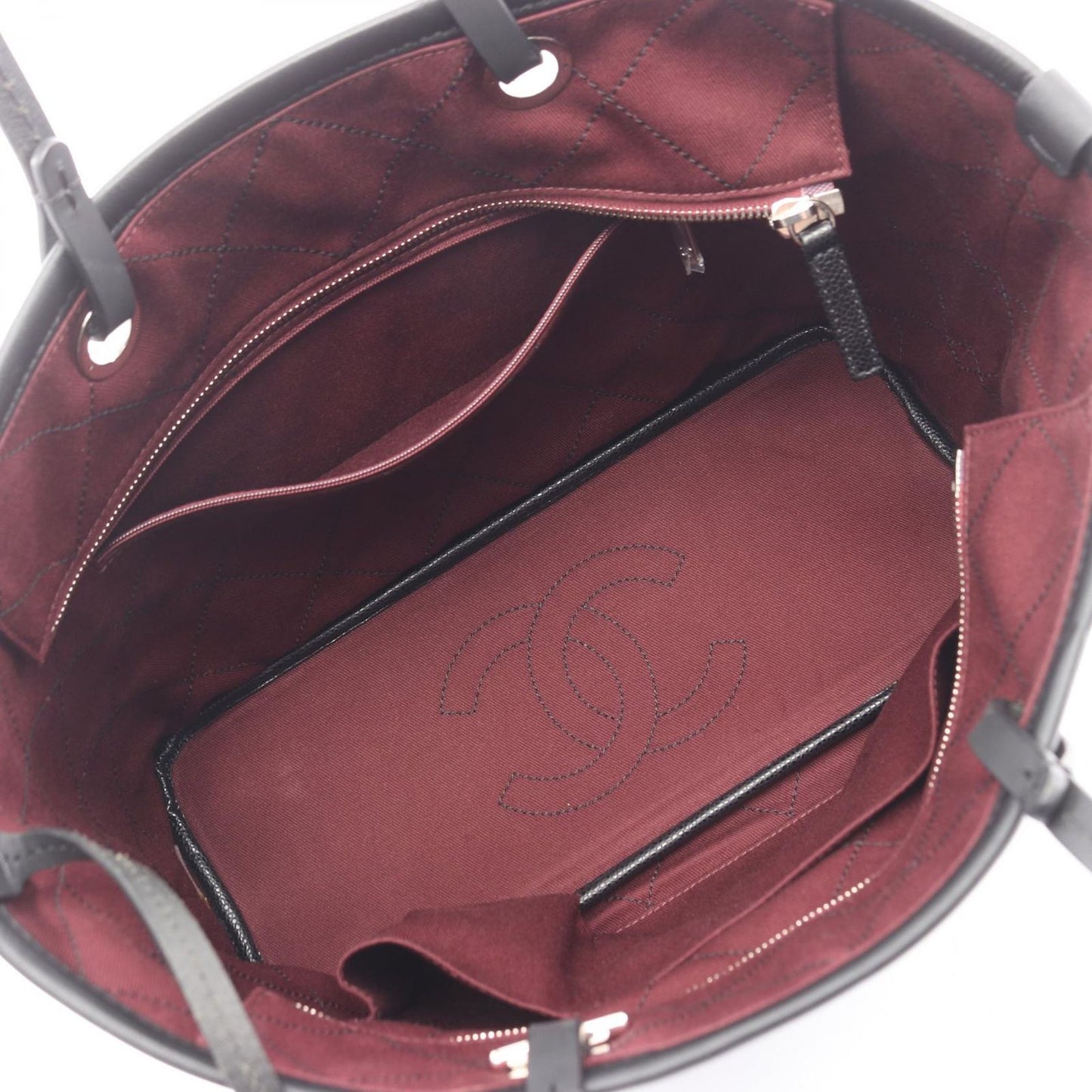 Chanel Tote on the Road Wild Stitch Black Caviar Leather on the — view 3