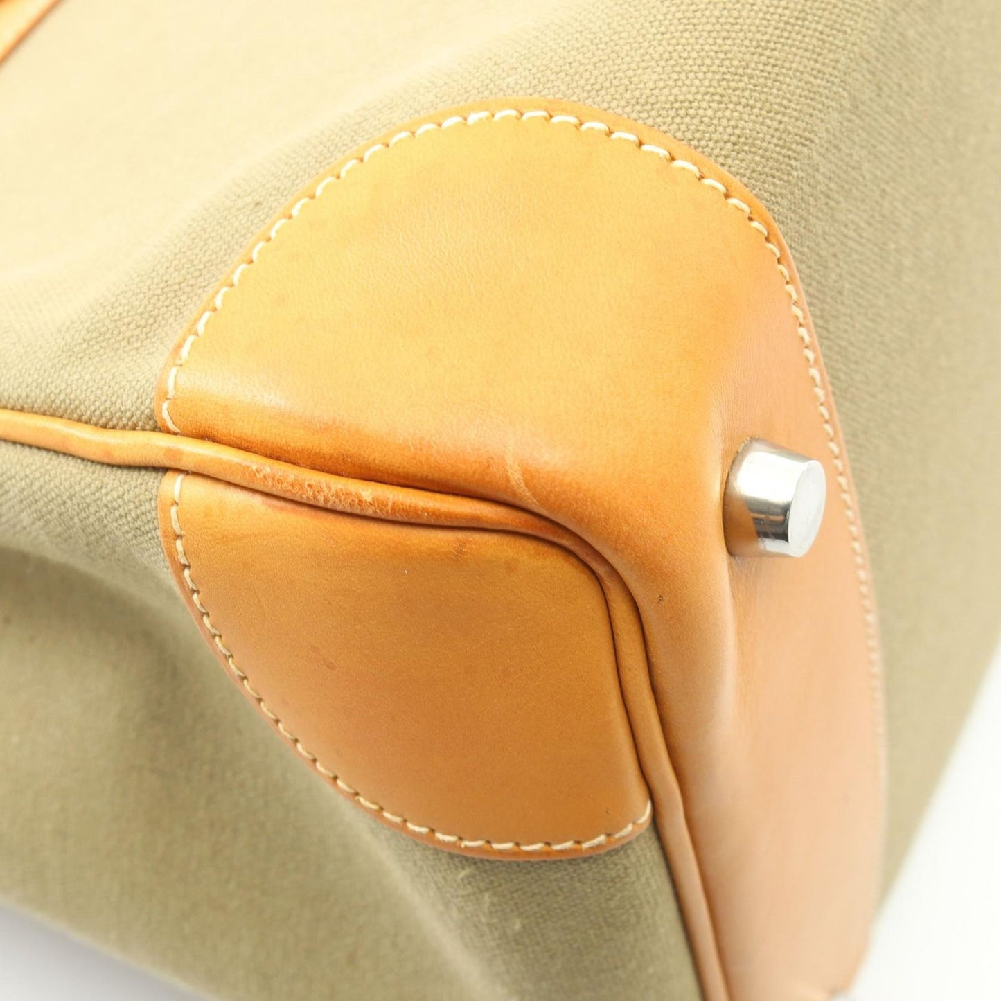 Hermes Handbag Birkin 35 Natural Khaki Canvas Leather — view 7
