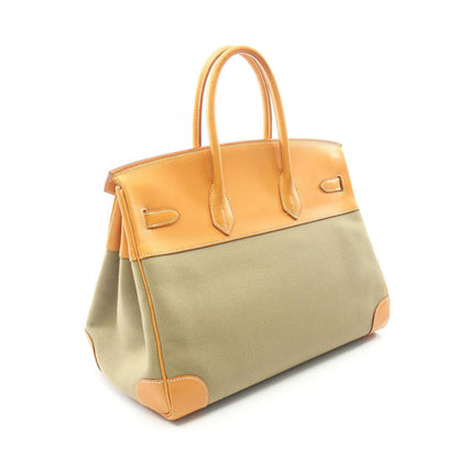 Hermes Handbag Birkin 35 Natural Khaki Canvas Leather — view 2