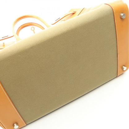 Hermes Handbag Birkin 35 Natural Khaki Canvas Leather — view 8