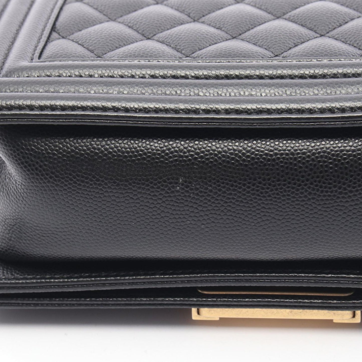 Chanel Shoulder Bag Small Black Caviar Leather Chain — view 9
