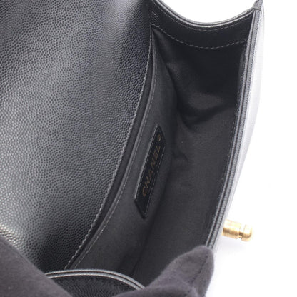 Chanel Shoulder Bag Small Black Caviar Leather Chain — view 3