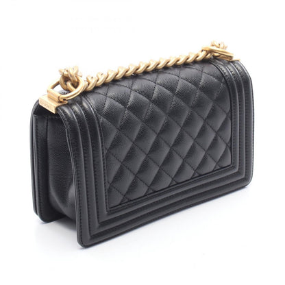 Chanel Shoulder Bag Small Black Caviar Leather Chain — view 2