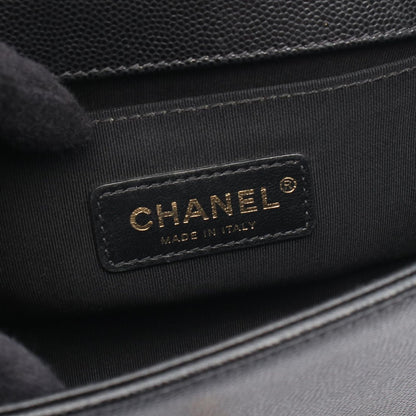 Chanel Shoulder Bag Small Black Caviar Leather Chain — view 4