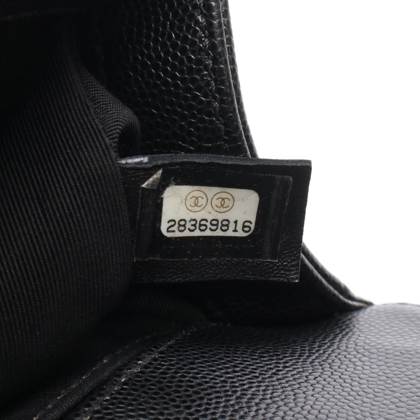Chanel Shoulder Bag Small Black Caviar Leather Chain — view 5