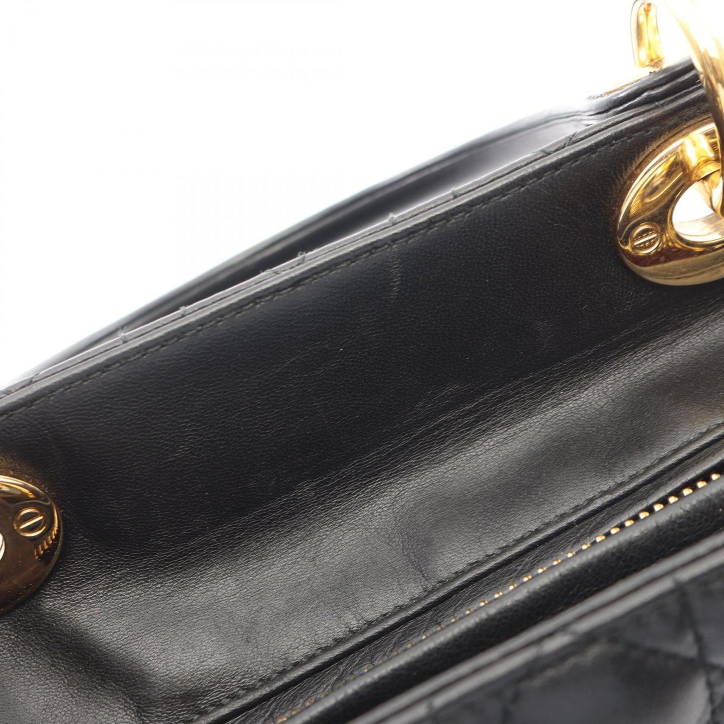 Dior Handbag Lady Dior Cannage 2-Way Black Leather Tote — view 9