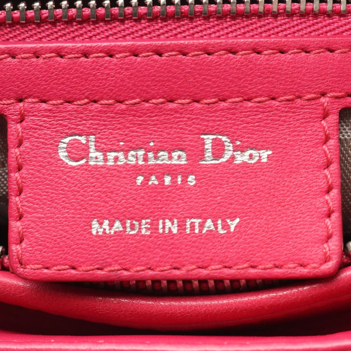Dior Handbag Lady Dior Cannage 2-Way Magenta Leather Tote — view 4