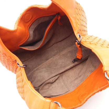 Bottega Veneta Shoulder Bag Campana Intrecciato Orange Leather — view 3