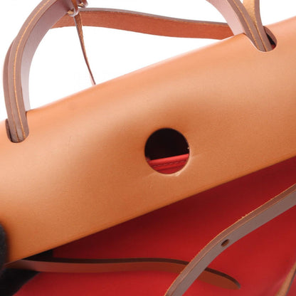 Hermes Handbag Herbag Zip PM 2-Way Rose Natural Canvas Leather — view 8