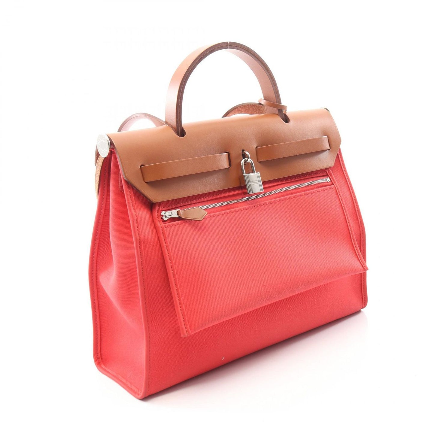 Hermes Handbag Herbag Zip PM 2-Way Rose Natural Canvas Leather — view 2