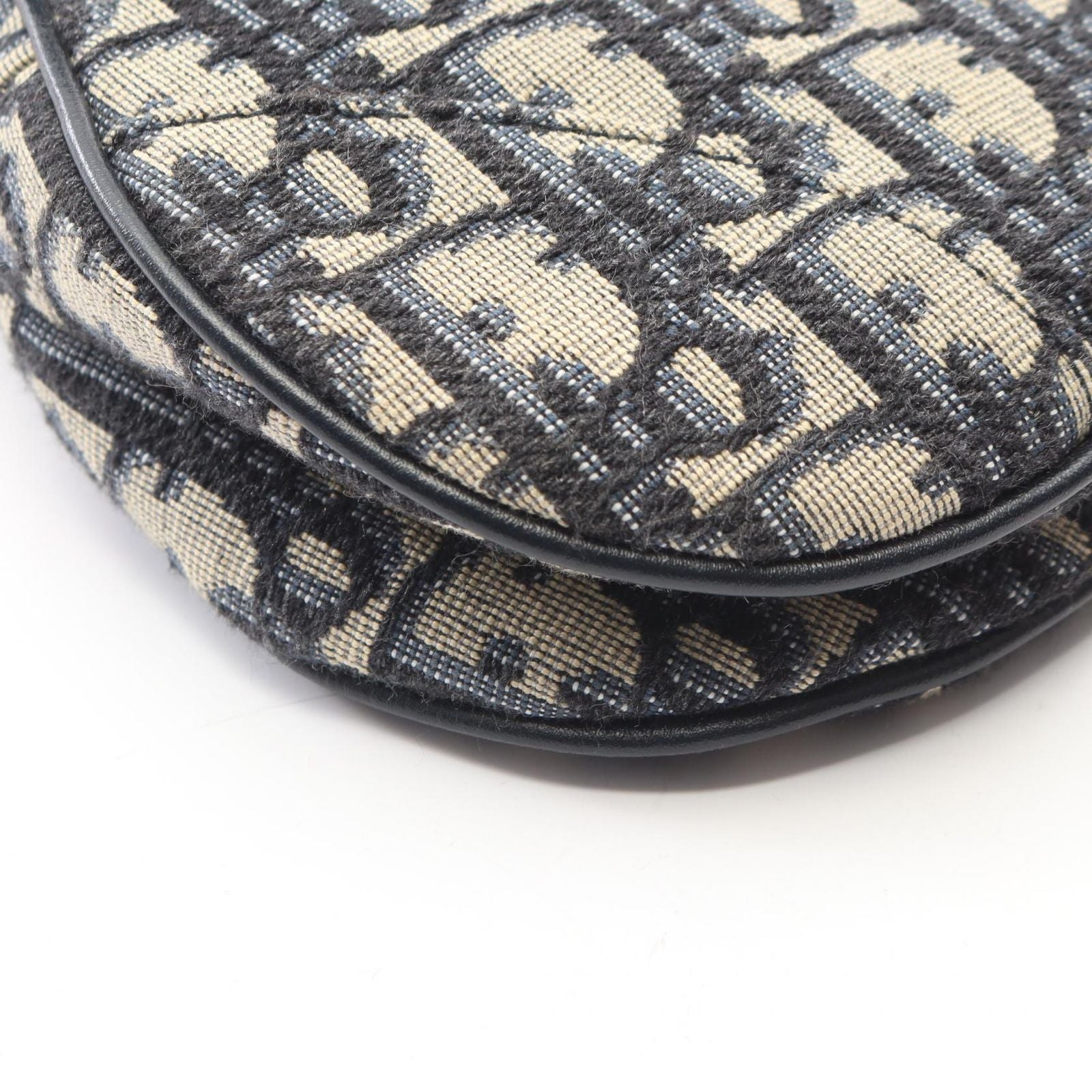 Dior Saddle Bag Mini Oblique Peacock Navy Canvas Leather — view 6