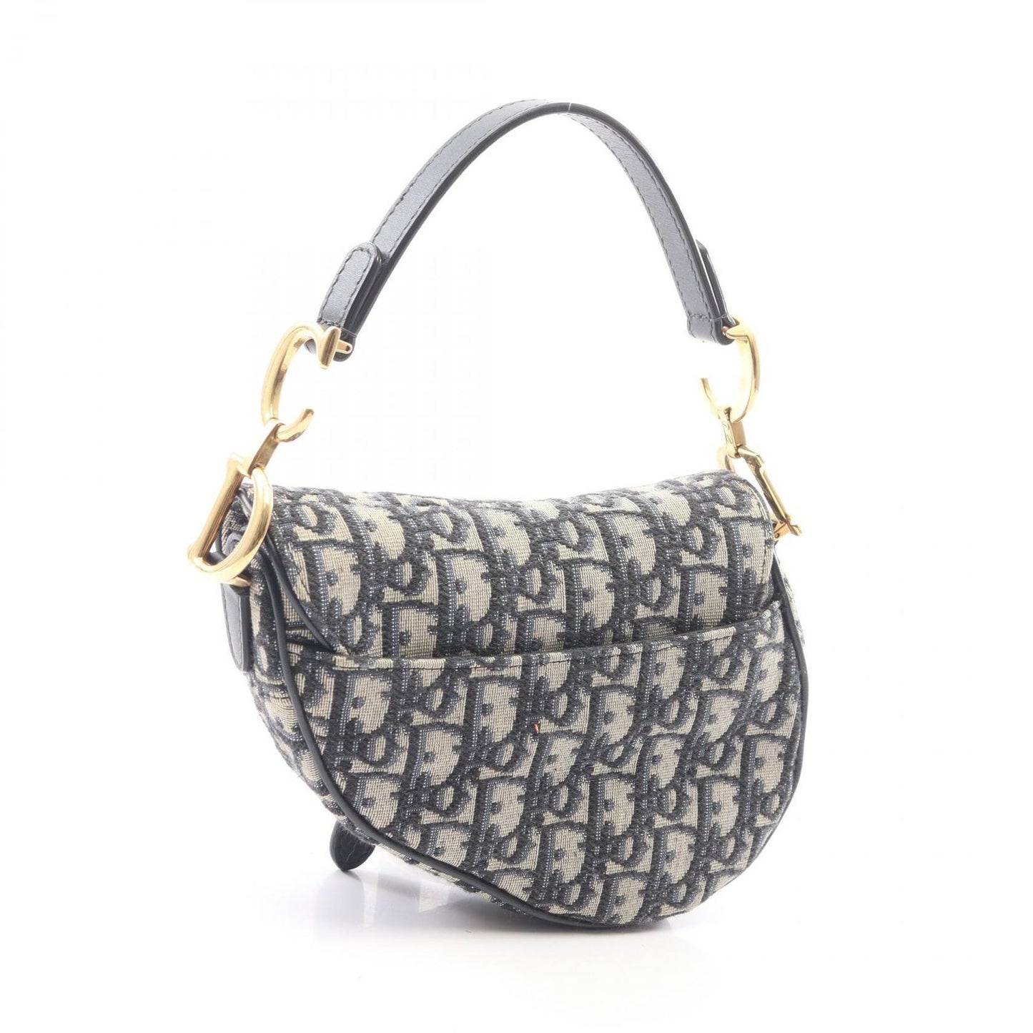 Dior Saddle Bag Mini Oblique Peacock Navy Canvas Leather — view 2