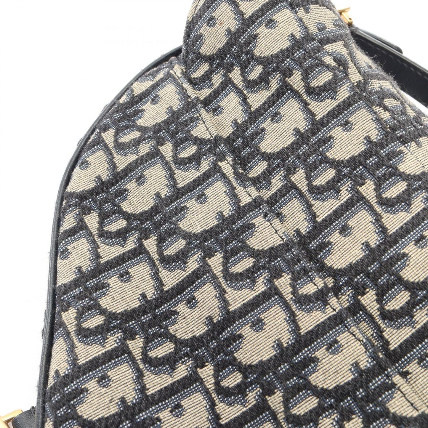 Dior Saddle Bag Mini Oblique Peacock Navy Canvas Leather — view 8
