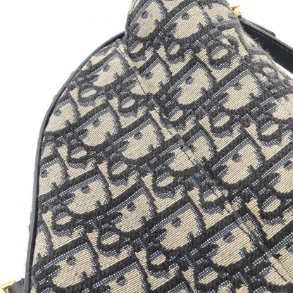 Dior Saddle Bag Mini Oblique Peacock Navy Canvas Leather — view 8
