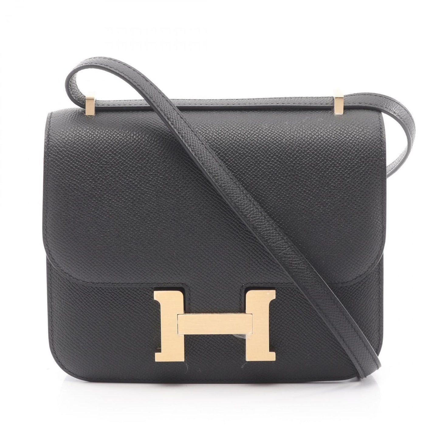 Hermes Shoulder Bag Constance 3 Mini Miroir Black Leather Calf