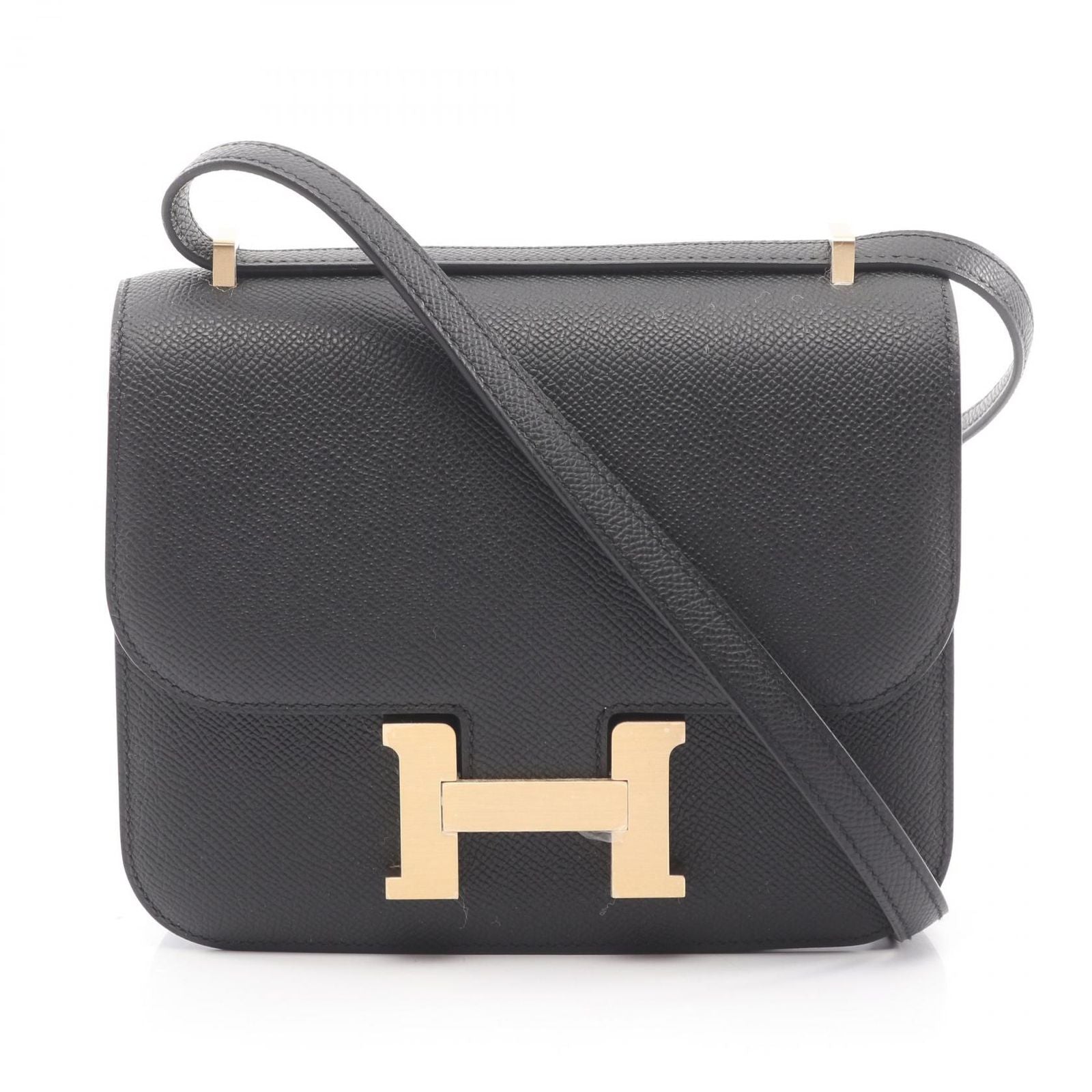 Hermes Shoulder Bag Constance 3 Mini Miroir Black Leather Calf