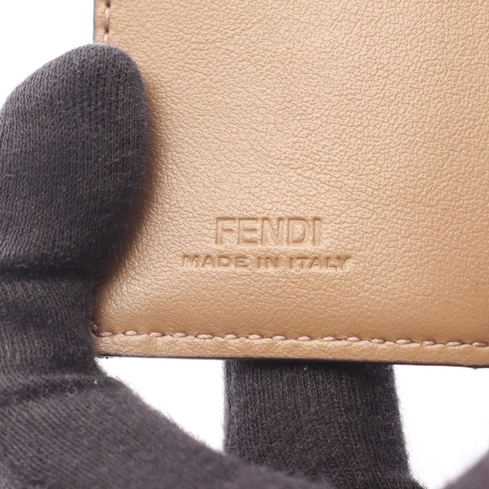 Fendi Trifold Wallet Baguette Zucca Brown Canvas Micro — view 5
