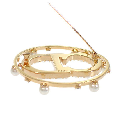Dior Clair D Lune Brooch Metal Resin Pearl Gold — view 7