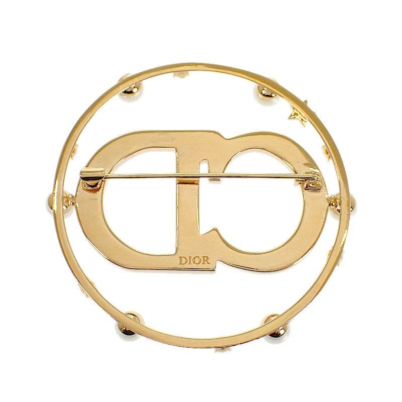 Dior Clair D Lune Brooch Metal Resin Pearl Gold — view 6
