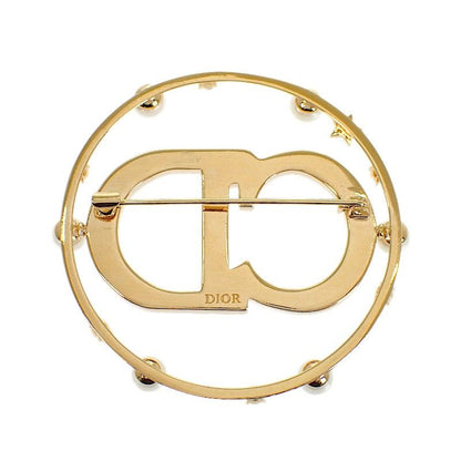 Dior Clair D Lune Brooch Metal Resin Pearl Gold — view 6